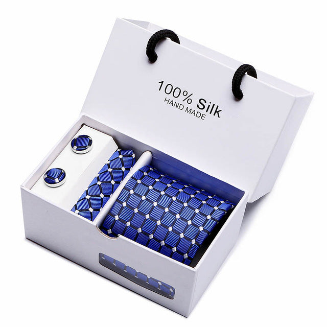 Cravate Soie Jacquard Paisley Bleu Marine Homme