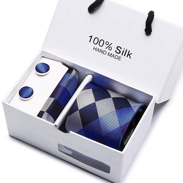 Cravate Soie Jacquard Paisley Bleu Marine Homme